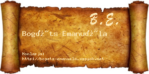 Bogáts Emanuéla névjegykártya